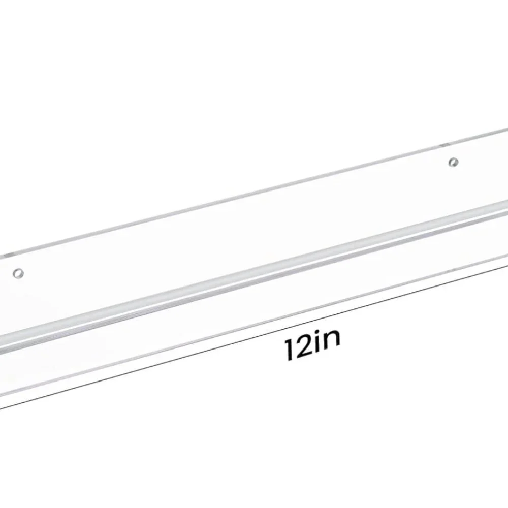 9 Pack Clear Acrylic Floating Shelves Wall Mount 12" Shelves - Picture 3 of 5